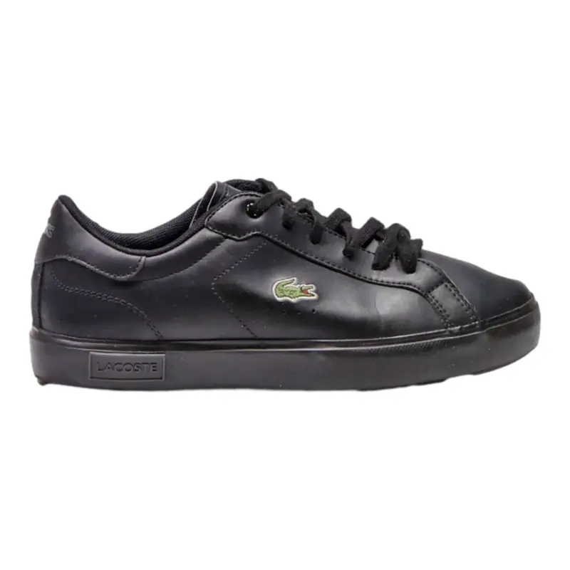 LACOSTE Sneaker Trainers Black Leather Mens UK 5