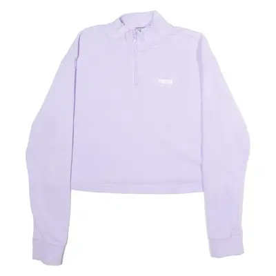 PUMA Cropped Womens Sweatshirt Purple M