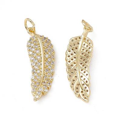 Brass Micro Pave Clear Cubic Zirconia Pendants
