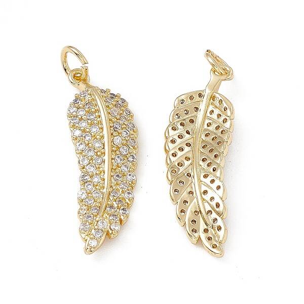 Brass Micro Pave Clear Cubic Zirconia Pendants