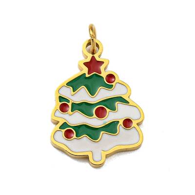 Christmas Theme Ion Plating(IP) 304 Stainless Steel Pendants