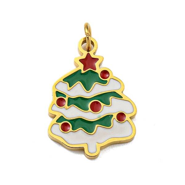Christmas Theme Ion Plating(IP) 304 Stainless Steel Pendants