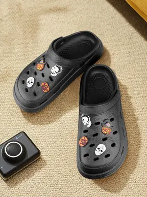 Men's Summer 2024 Trendy Platform Bear Clogs Slippers, Solid Color Non-slip Wear Resistant House Slippers, Soft Pillow-like ...