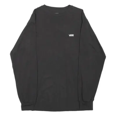 VANS Mens T-Shirt Black Long Sleeve Crew Neck S