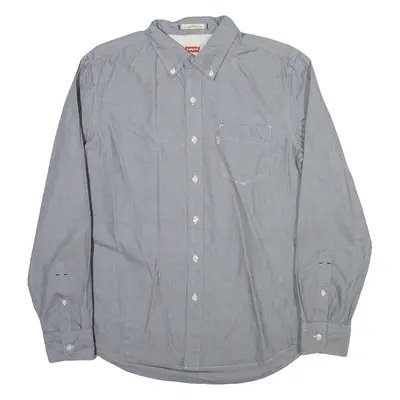 LEVI'S Mens Plain Shirt Grey Long Sleeve M