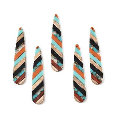 Transparent Resin & Walnut Wood Big Pendants