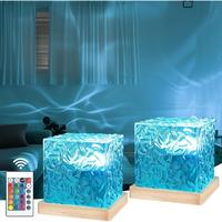 2 Pack Northern Llights Ocean Wave Projector,16 Colors Gradual Rotating Flame Water Lamp,Wave Night Light with Remote Control...