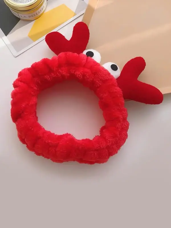 Cartoon Crab Decor Plush Hair Band, Cute High Stretch Elastic Hair Band for Women, Lovely Hairwear for Party, Daily, Beauty H...