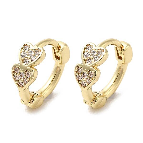 Rack Plating Brass Micro Pave Cubic Zirconia Hoop Earrings