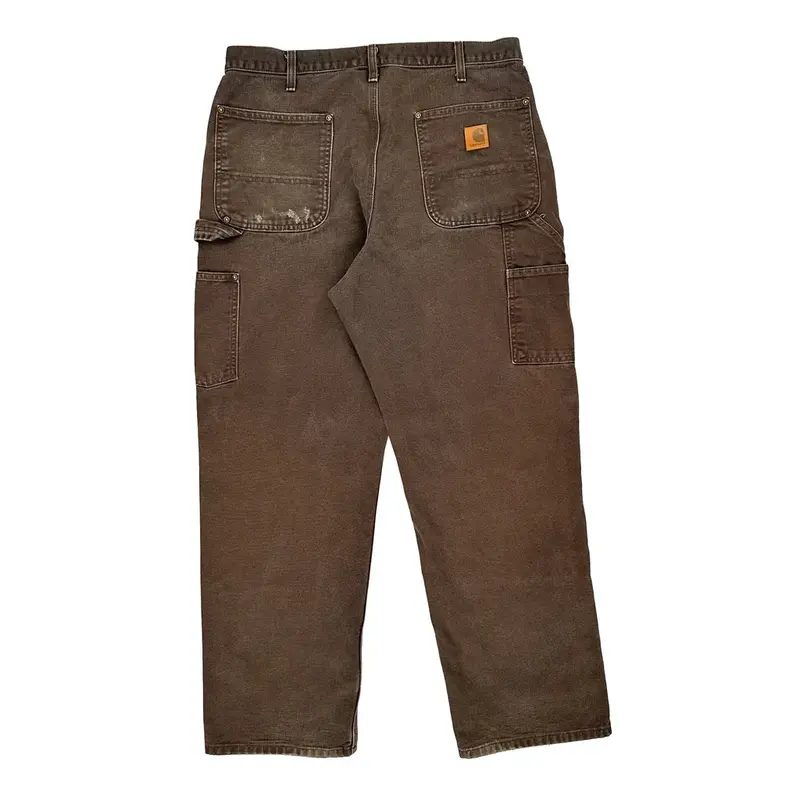 Carhartt Double Knee Carpenter Trousers - 34W 30L Brown Cotton