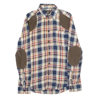 VINTAGE CLTH CO Mens Shirt Brown Check Long Sleeve S