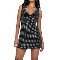 Women Dresses, Sleeveless V Neck Dot Print Casual Club Party High Waist Drawstring Dresses  Y2k Dot V Neck Mini Dress Vintage...