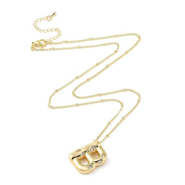 Brass Micro Pave Clear Cubic Zirconia Pendant Necklaces
