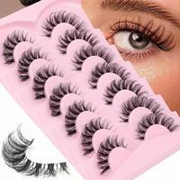 Lightweight Cat Eye False Eyelashes, Natural Look Wispy False Eyelashes for Eyelashes Extensions, Volumized Lash Extension Tr...