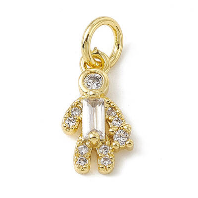 Brass Micro Pave Cubic Zirconia Charms