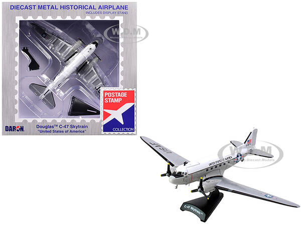 Douglas C-47 Skytrain Transport Aircraft United States of America United States Air Force 1/144 Diecast Model Airplane by Pos...