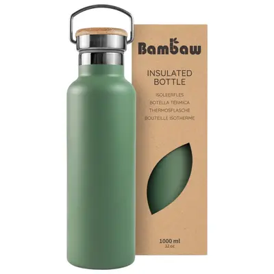 Bambaw Stainless Steel Thermos 1000 ml Sage Green
