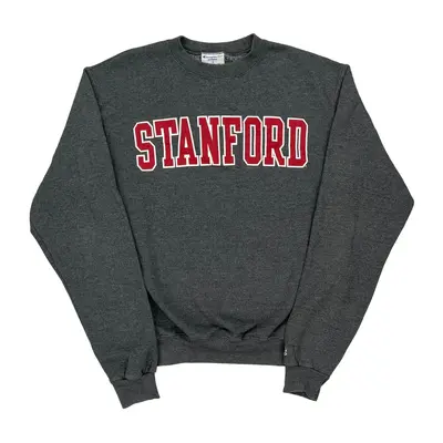 Stanford Champion Graphic Sweatshirt - Small Grey Cotton Blend