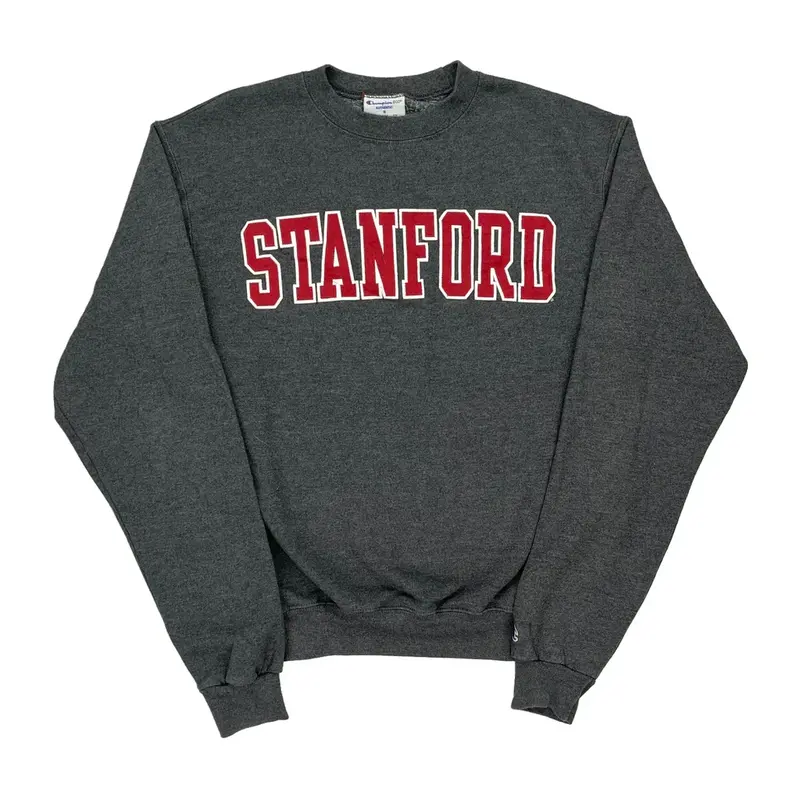 Stanford Champion Graphic Sweatshirt - Small Grey Cotton Blend