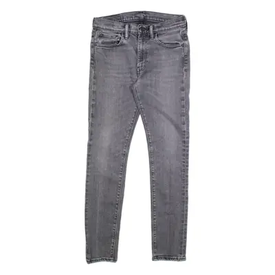 LEVI'S 519 Jeans Mens Grey Slim Skinny Stone Wash W32 L32
