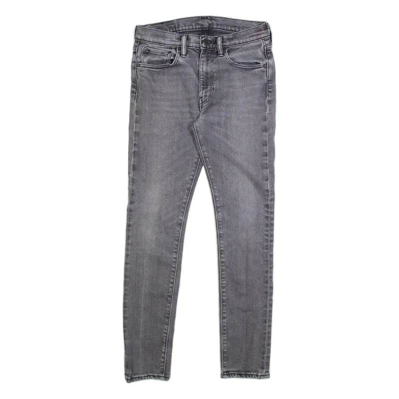 LEVI'S 519 Jeans Mens Grey Slim Skinny Stone Wash W32 L32