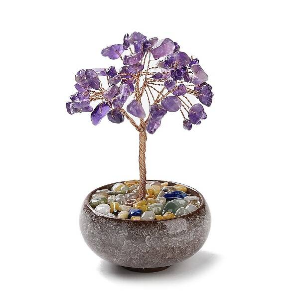 Natural Amethyst Chips Tree Decorations