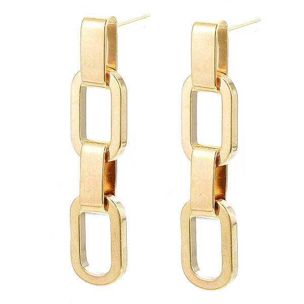 Brass Cable Chain Tassel Earrings