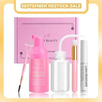 Veyesbeauty Luxury DIY Lash Aftercare Kit Remover & Cleaner Kit for Eyelash extensions and Natural Lashes Remover Shampoo Cle...