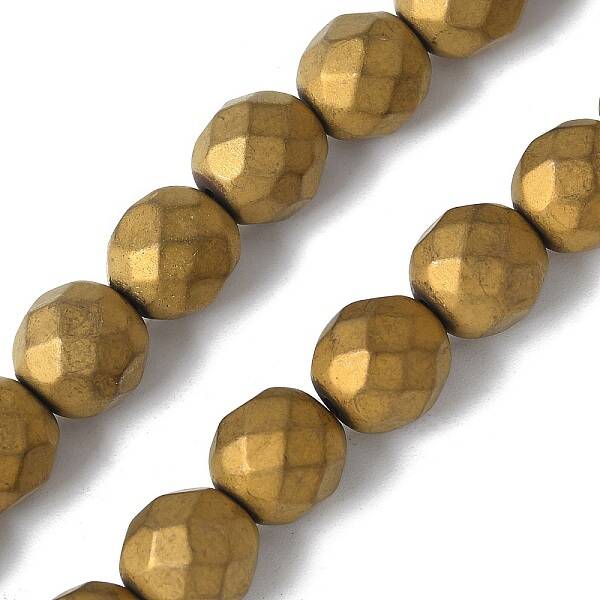 Electroplated Synthetic Non-magnetic Hematite Beads Strands