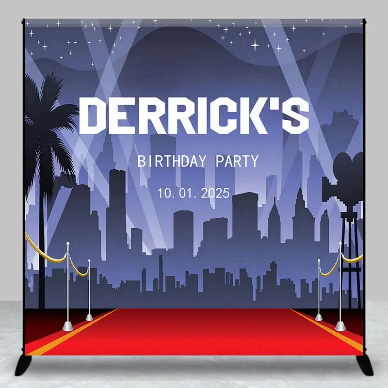 Hollywood Red Carpet Custom Birthday Party Backdrop - Aperturee