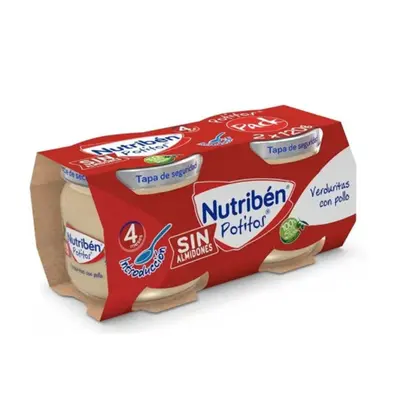 Nutribén Vegetables in a Jar with Chicken (2 Packs of 120 g)