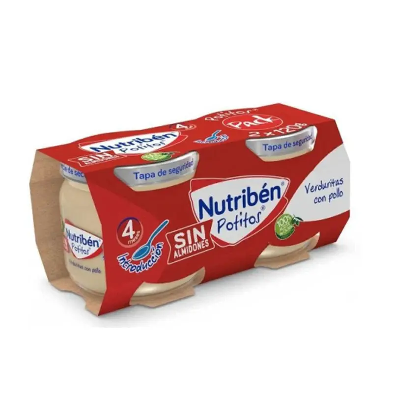 Nutribén Vegetables in a Jar with Chicken (2 Packs of 120 g)