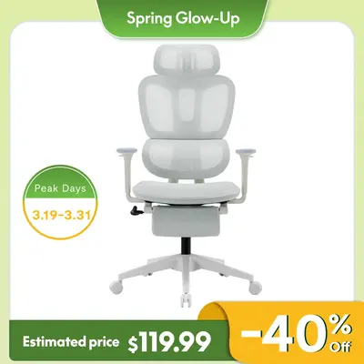 【BackToSchool】FlexiSpot Ergonomic Mesh Office Chair, High Mesh Desk Chair with Dynamic Lumbar Support, Adjustable Headres...