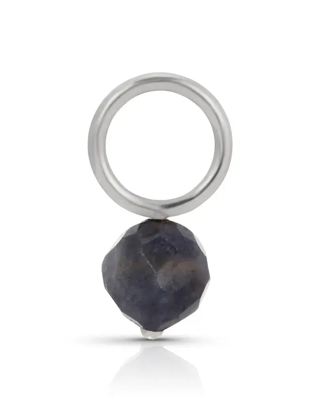 14K Fine One Love Birthstone Charms | Month/Gemstone: September - Sapphire | Metal Color: Solid White Gold