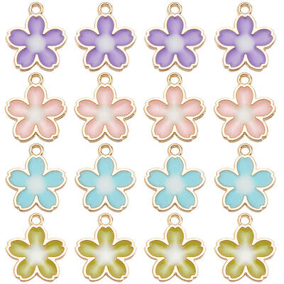 40Pcs Alloy Enamel Pendants
