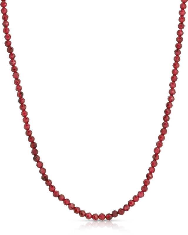 Garnet 3mm Necklace | Metal Color: Gold