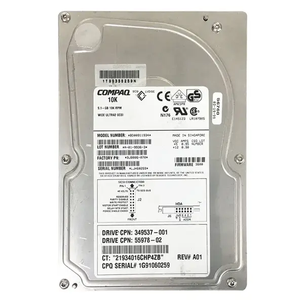 9J8006-070 Seagate 9.1GB Wide Ultra2 SCSI 10000 3.5-inch 1MB Hard Drive