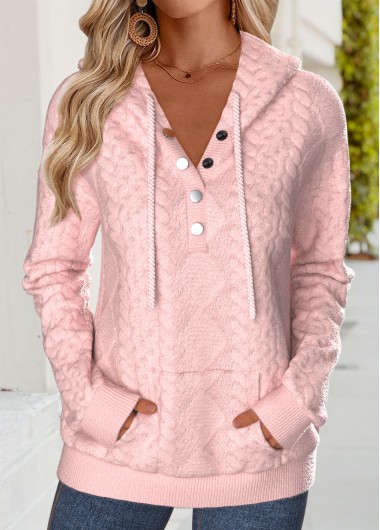 Modlily Pink Tummy Coverage Long Sleeve Hoodie - M