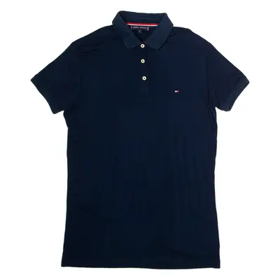 TOMMY HILFIGER Womens Polo Shirt Blue Viscose XL