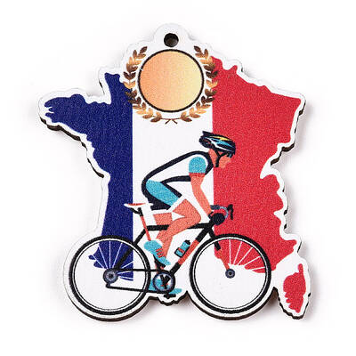 French Theme Printed Wood Pendants