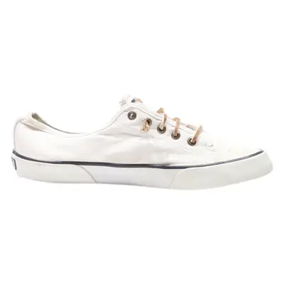 SPERRY Low Top Trainers White Canvas Womens UK 6