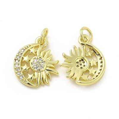 Brass Micro Pave Cubic Zirconia Pendants