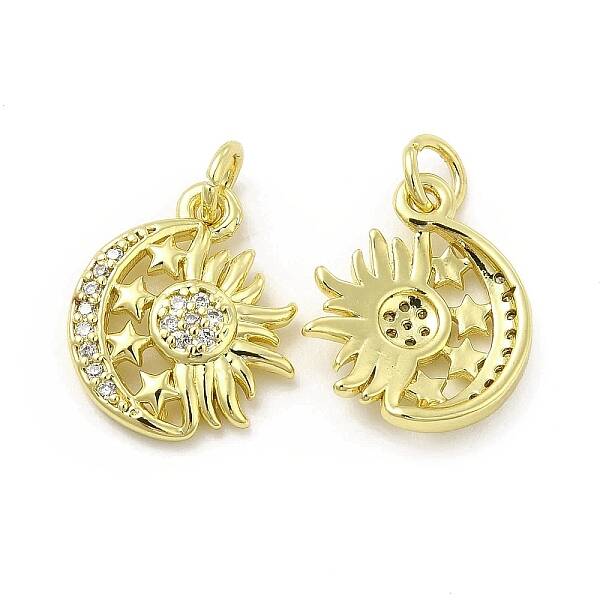 Brass Micro Pave Cubic Zirconia Pendants
