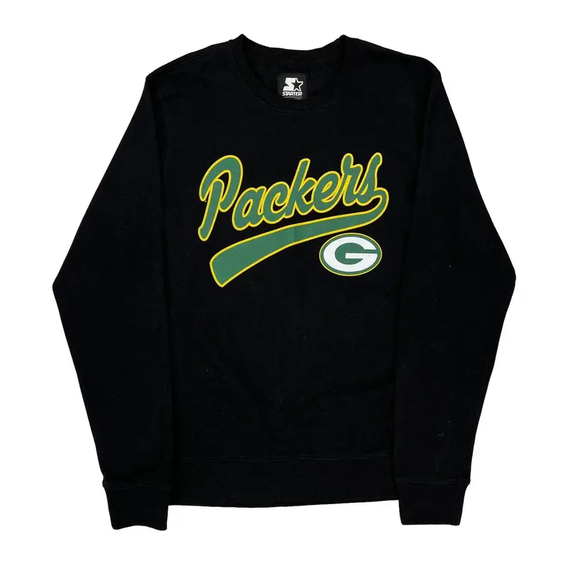 Green Bay Packers Starter Nfl Sweatshirt - XL Black Cotton Blend