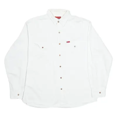 LEE COOPER Mens Plain Shirt White Long Sleeve L
