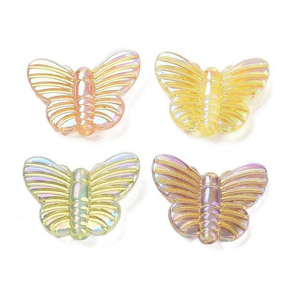 UV Plating Rainbow Iridescent Acrylic Beads