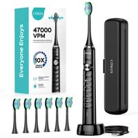 COSLUS Electric Toothbrush 6 Brush Heads 5 Modes, 47,000 VPM, IPX7 Waterproof, 2 Pack, Deep Cleaning by Dental Experts, Gentl...