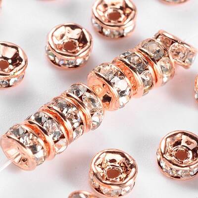 Brass Rhinestone Spacer Beads