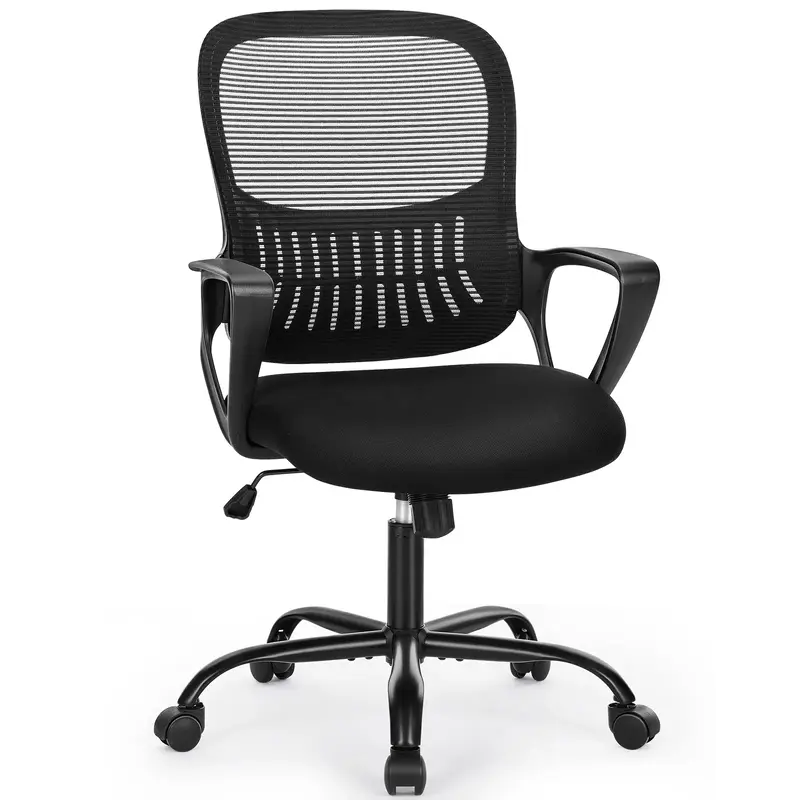 Office Computer Desk Managerial Executive Chair, Ergonomic Mid-Back Mesh Rolling Work Swivel Chairs with Wheels, Comfortable ...