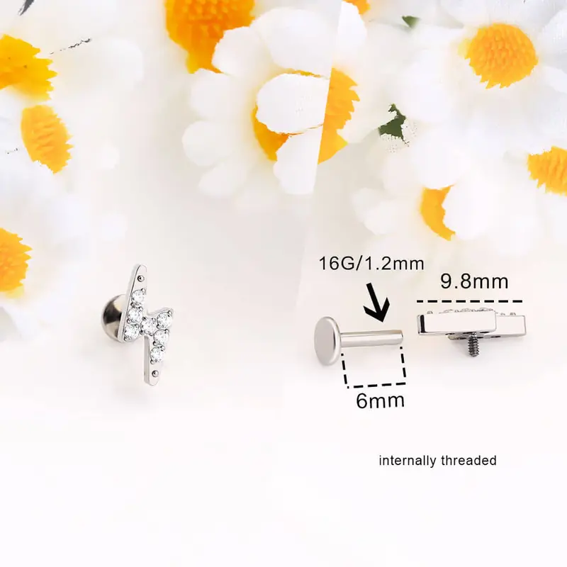 Cute Shape CZ Titanium Cartilage Stud Set - Flash